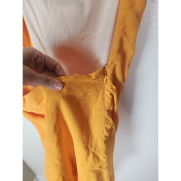 JACQUEMUS Women's Sz. 36 Orange Linen The Saudade Mini Dress - Picture 8 of 8